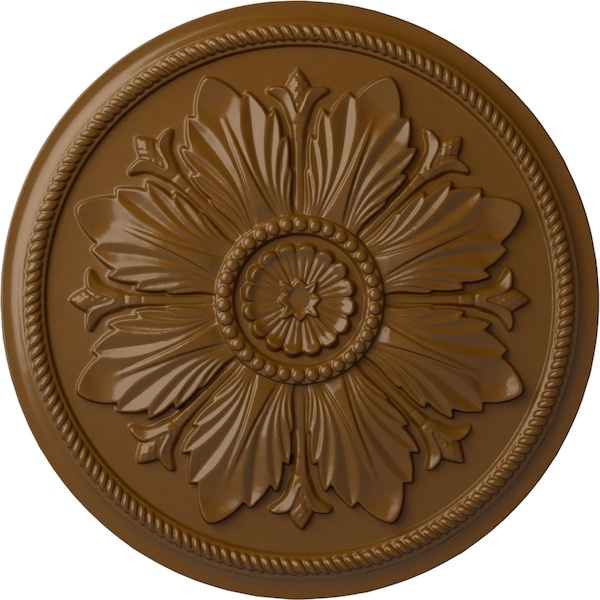 Ekena Millwork Kaya Ceiling Medallion (Fits Canopies up to 5 1/4"), Hand-Painted Smokey Topaz, 23 5/8"OD x 1 1/2"P CM23KASTF - main